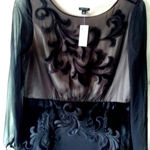 Ann Taylor silk black cocktail holiday dress